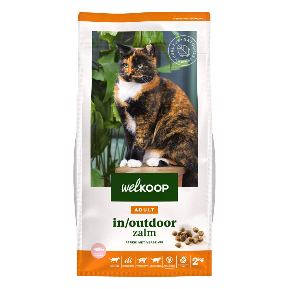Welkoop Adult in/outdoor - Kattenvoer - 2 - kip, zalm Welkoop Adult in/outdoor - Kattenvoer - 2 - kip, zalm