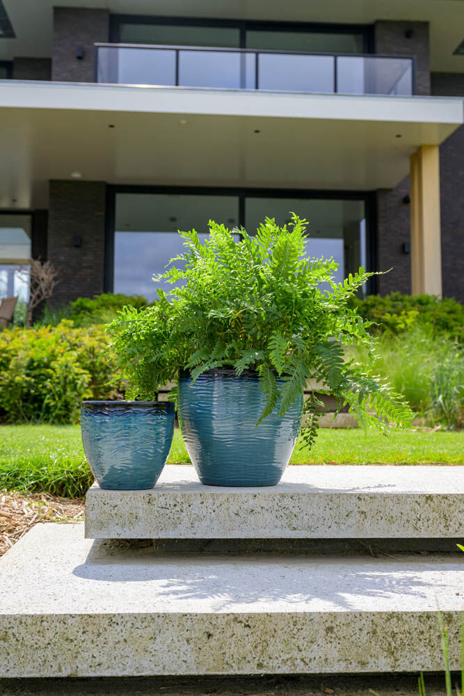 Passion for Pottery Corsica 28BG - Bloempot - Blauw / grijs - 22 cm