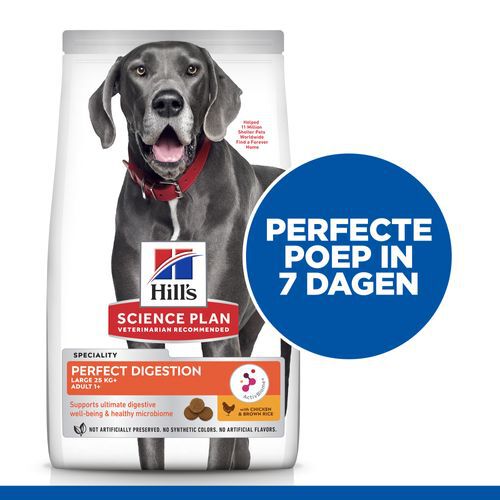 Hill's Science Plan Adult Large Perfect Digestion - Hondenvoer - 12 - kip, rijst