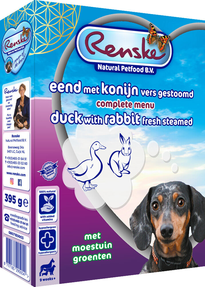 Renske Vers Vlees Voeding Volwassen - Hondenvoer - 395.00 - konijn, eend