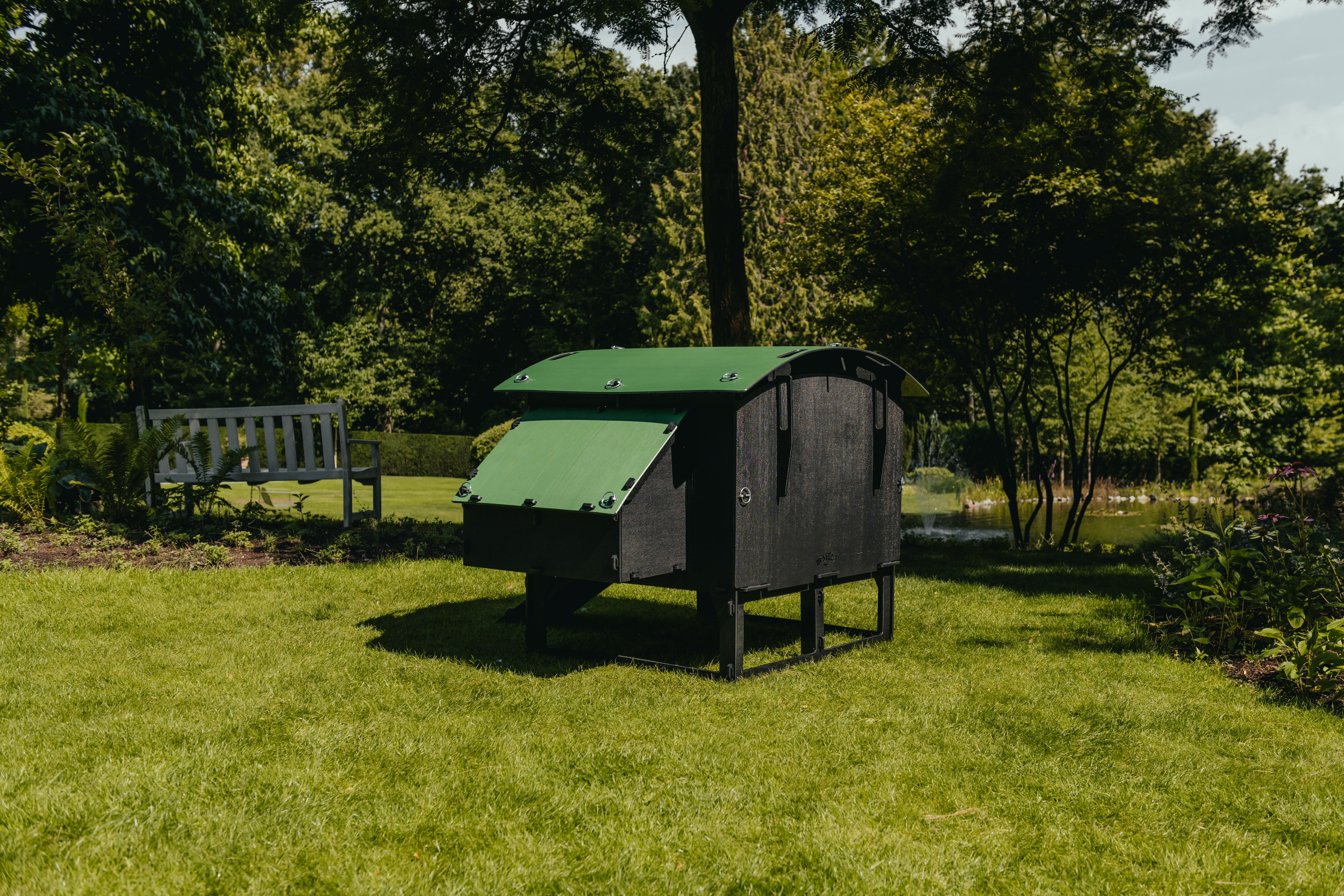 Nestera Lodge - Kippenhok - tot 8 kippen - 99.50 cm - Zwart/Groen - 91.00 cm - L - 80.00 cm