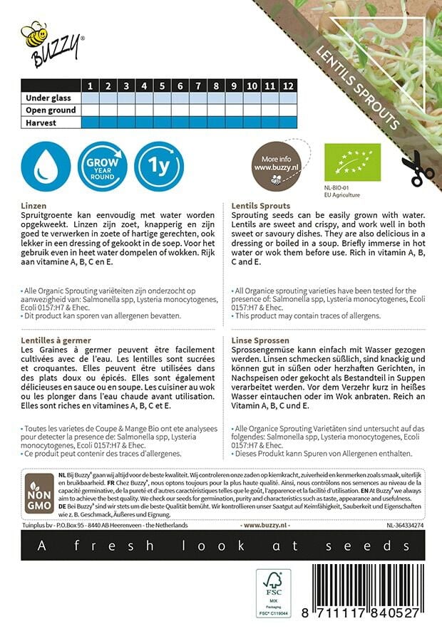 Buzzy® Organic Sprouting - Linzen - 30