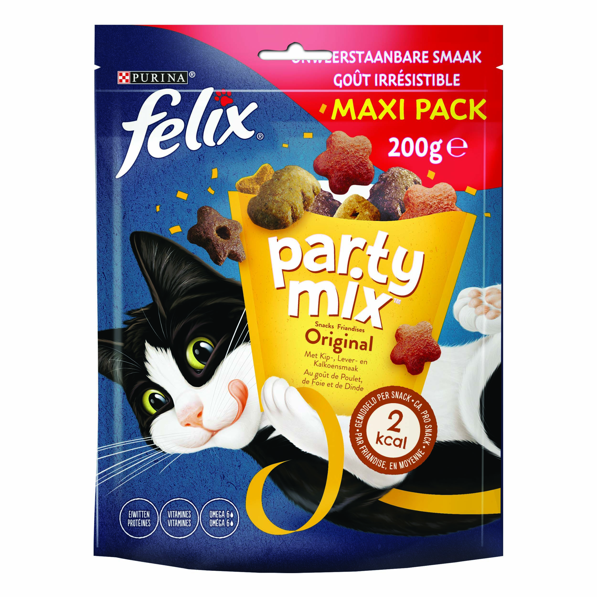 Felix Party Mix Original - Kattensnack - 200 - lever, kip Felix Party Mix Original - Kattensnack - 200 - lever, kip