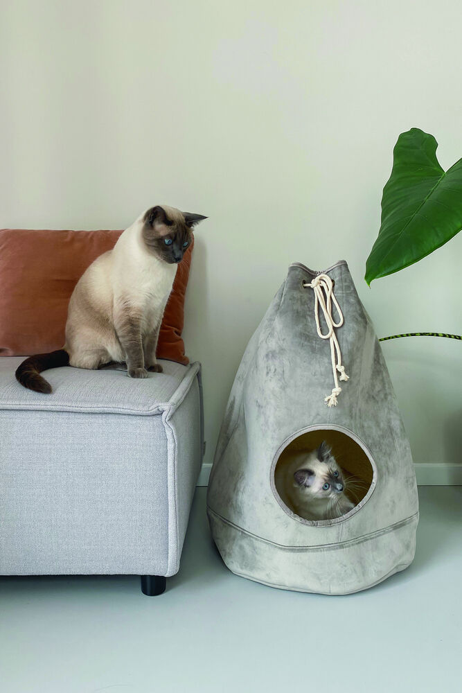 Designed by Lotte Vilar - Kattenhuis - 60.00 cm - Grijs - 45.00 cm - 45.00 cm