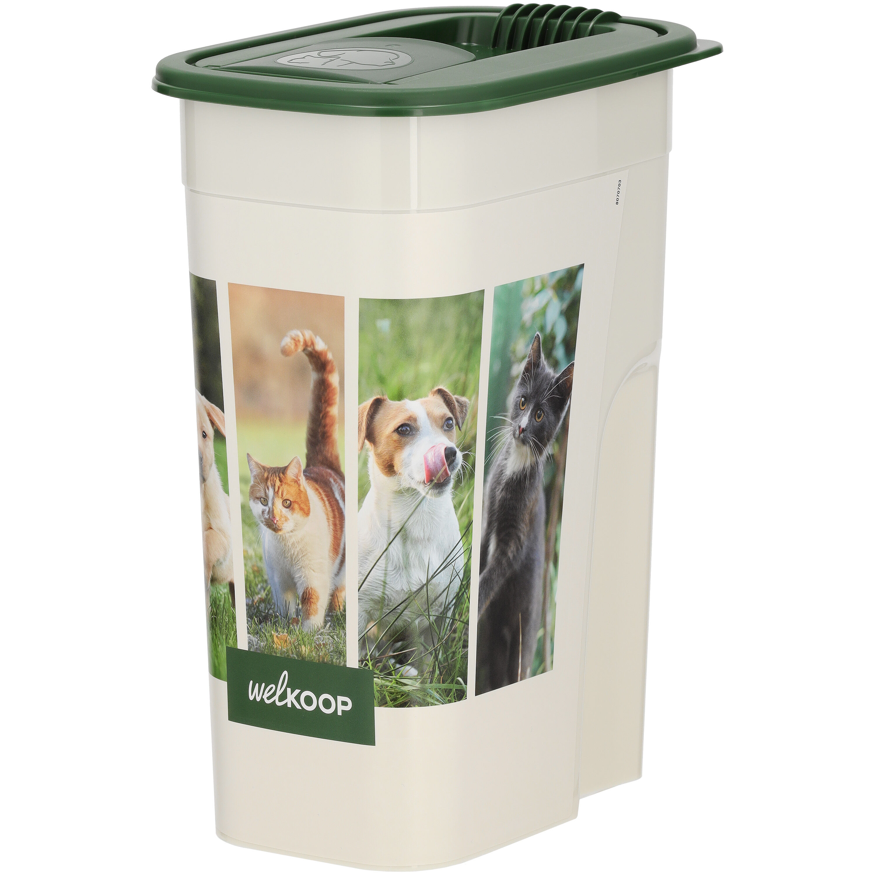 Welkoop - Voerton - 4.10 l - 27.00 cm - Wit Groen - 19.50 cm - 13.60 cm