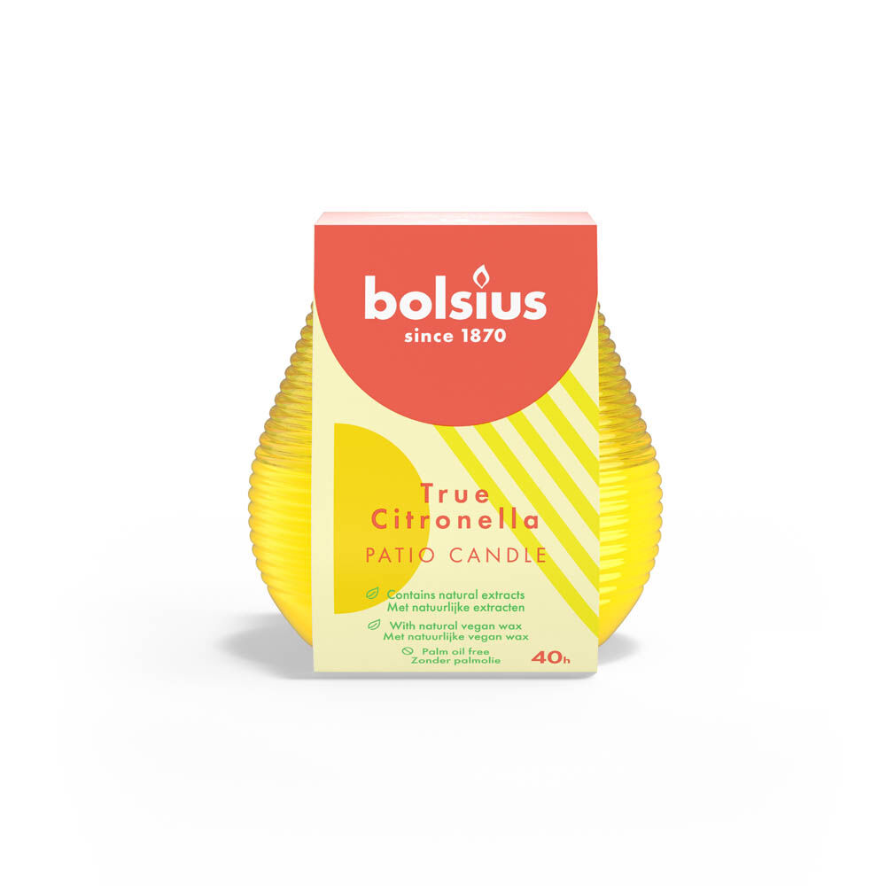 Bolsius True Citronella - Patio Candle - 9.5 cm - Geel - Citronella