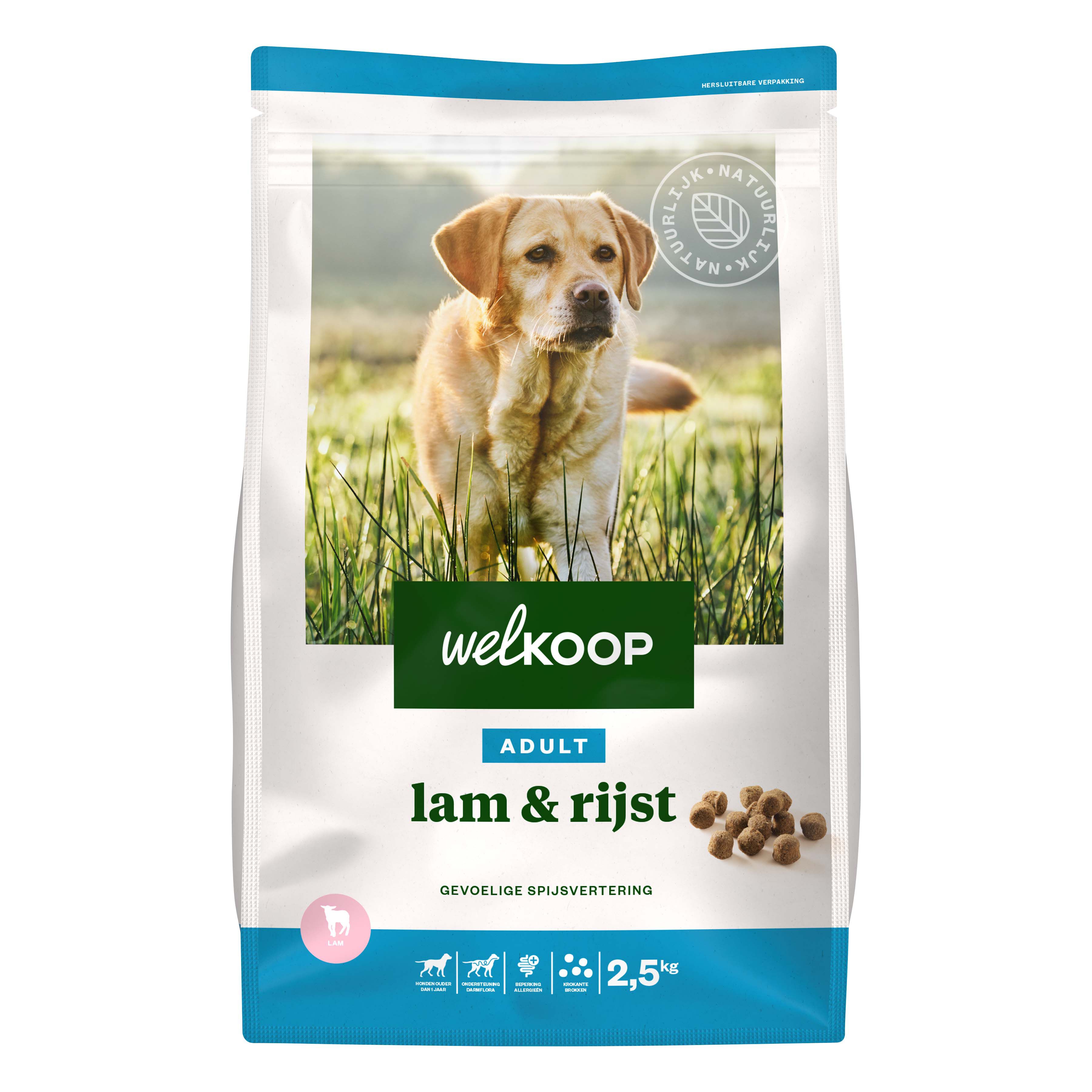 Welkoop Adult Krokante brokken - Hondenvoer - 12.00 - lam, rijst