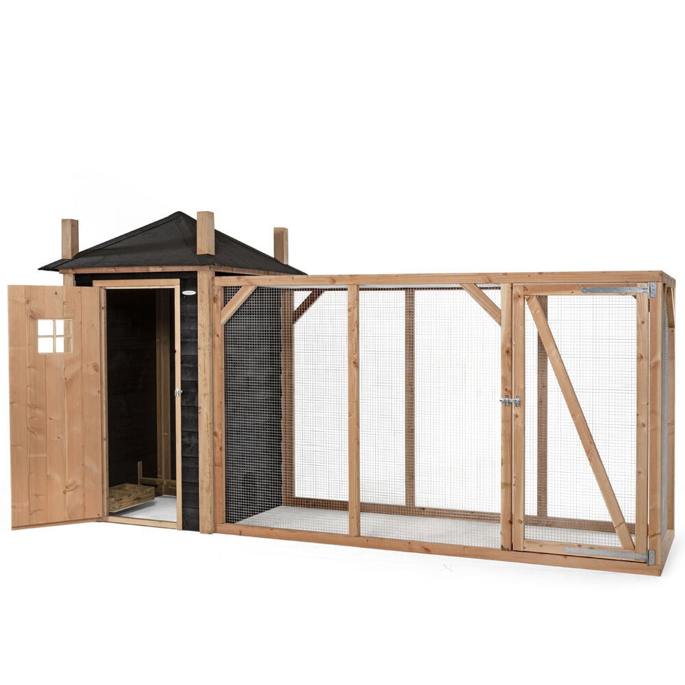 Voldux Hooiberg Mees XL - Kippenhok met ren - Naturel/zwart