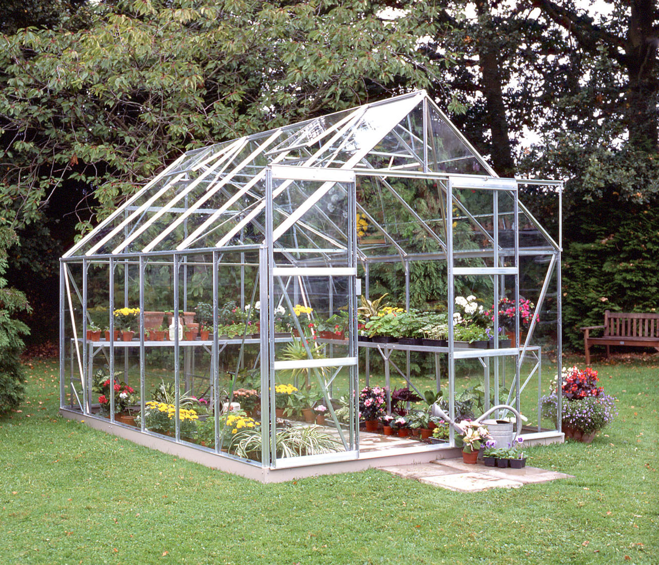 Halls Magnum 128 - Tuinkas - 258.00 cm - Zilver - Veiligheidsglas - 257.00 cm - 384.00 cm