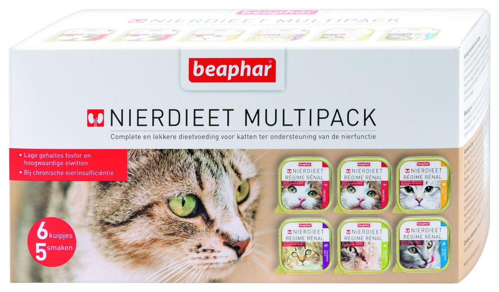 Beaphar Nierdieet Taurine - Kattenvoer - 6x100 gram - Zalm - Kip - 600 gram Beaphar Nierdieet Taurine - Kattenvoer - 6x100 gram - Zalm - Kip - 600 gram