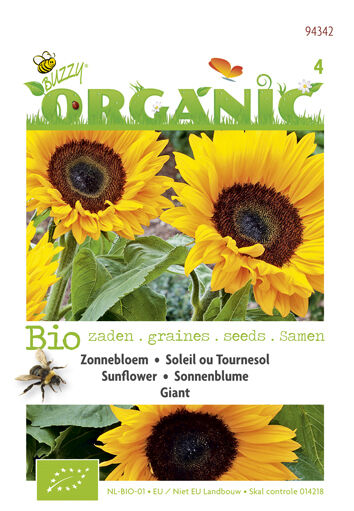 Buzzy Organic Bio Zonnebloem Giganteus - Bloemzaden Buzzy Organic Bio Zonnebloem Giganteus - Bloemzaden