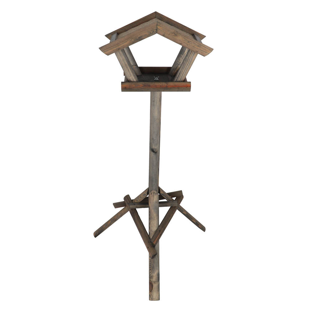 Best for Birds Merel - Voederhuis op paal - Grijs - 55x65x120 cm