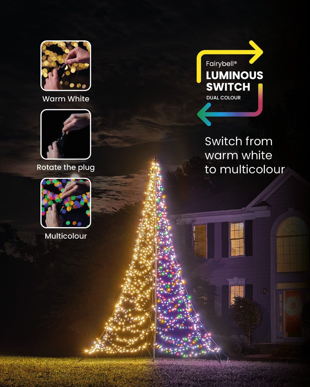 Fairybell Luminous Switch - Vlaggenmast kerstboom - 1500