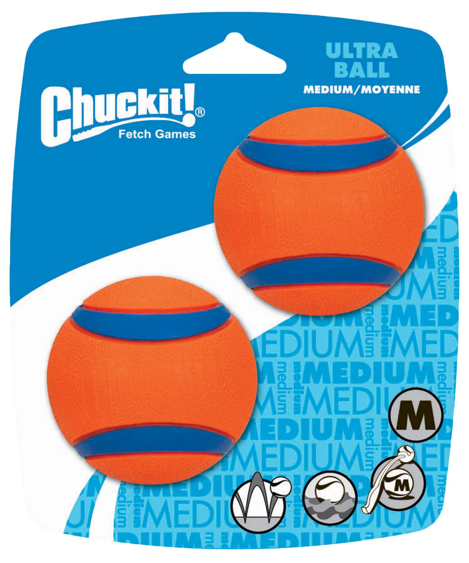 Chuckit Ultra Ball - Apporteren - Hondenspeelgoed - oranje/blauw - 16.50x15.20x15.20 cm - M Chuckit Ultra Ball - Apporteren - Hondenspeelgoed - oranje/blauw - 16.50x15.20x15.20 cm - M