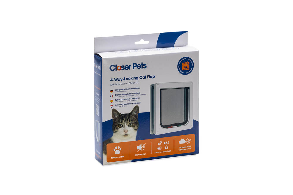 Closer Pets 235 4-Way-Locking - Kattenluik - Wit - 23.5x20x6.2 cm