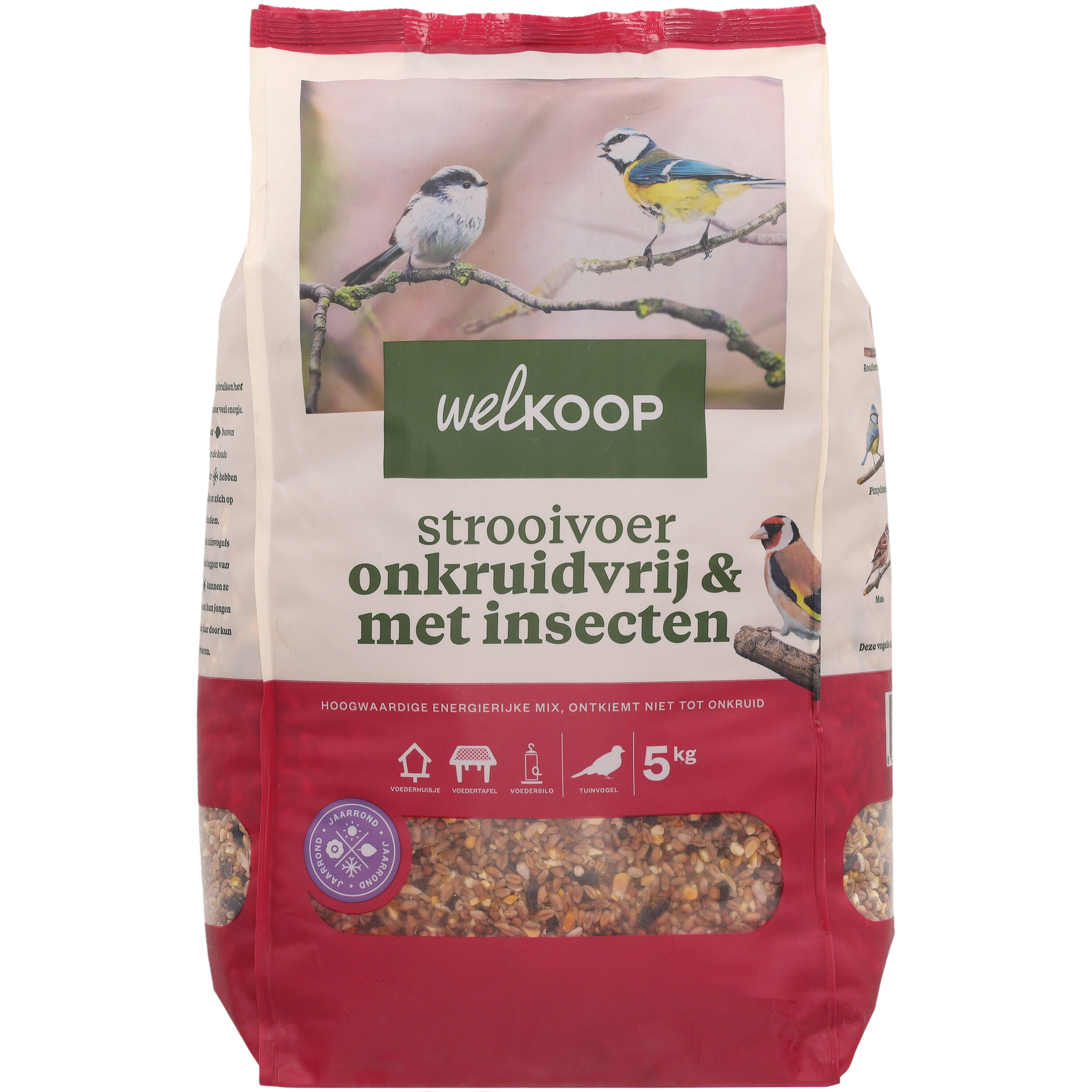 Welkoop - Strooivoer met Insecten - Onkruidvrij - Tuinvogelvoer - 30.00 cm - 5.00 - 24.00 cm - insecten - 16.00 cm