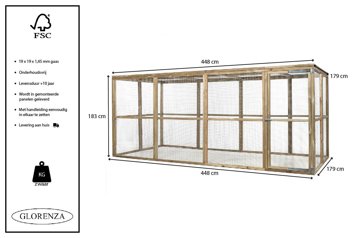 Glorenza - Ren - 183.00 cm - Naturel - 448.00 cm - 179.00 cm