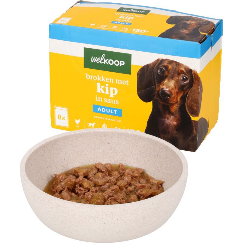 Welkoop Pouch - Hondenvoer - 8x150 gr - 150 - kip