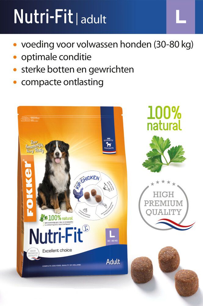 Fokker Nutri-Fit L - Hondenvoer - 13.00 - kip, rijst