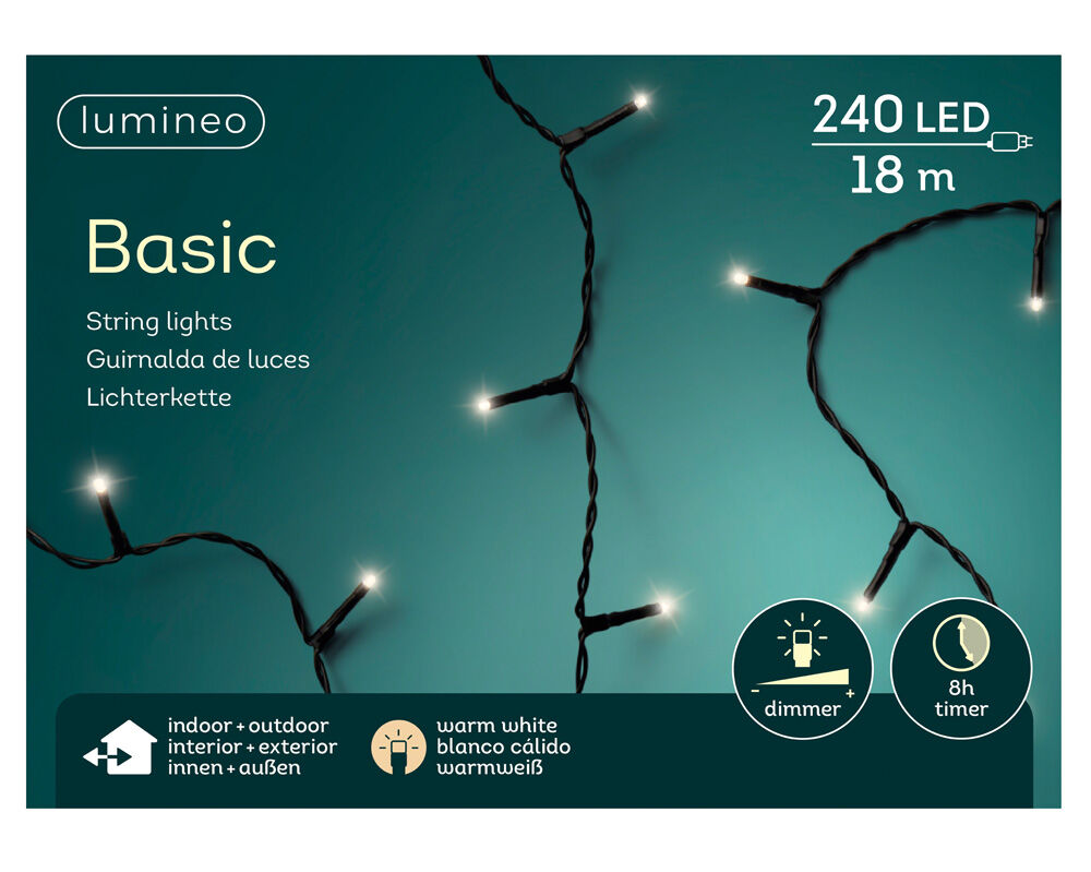 Lumineo Basic - Kerstboomverlichting - 240 - Warm wit - 180 cm