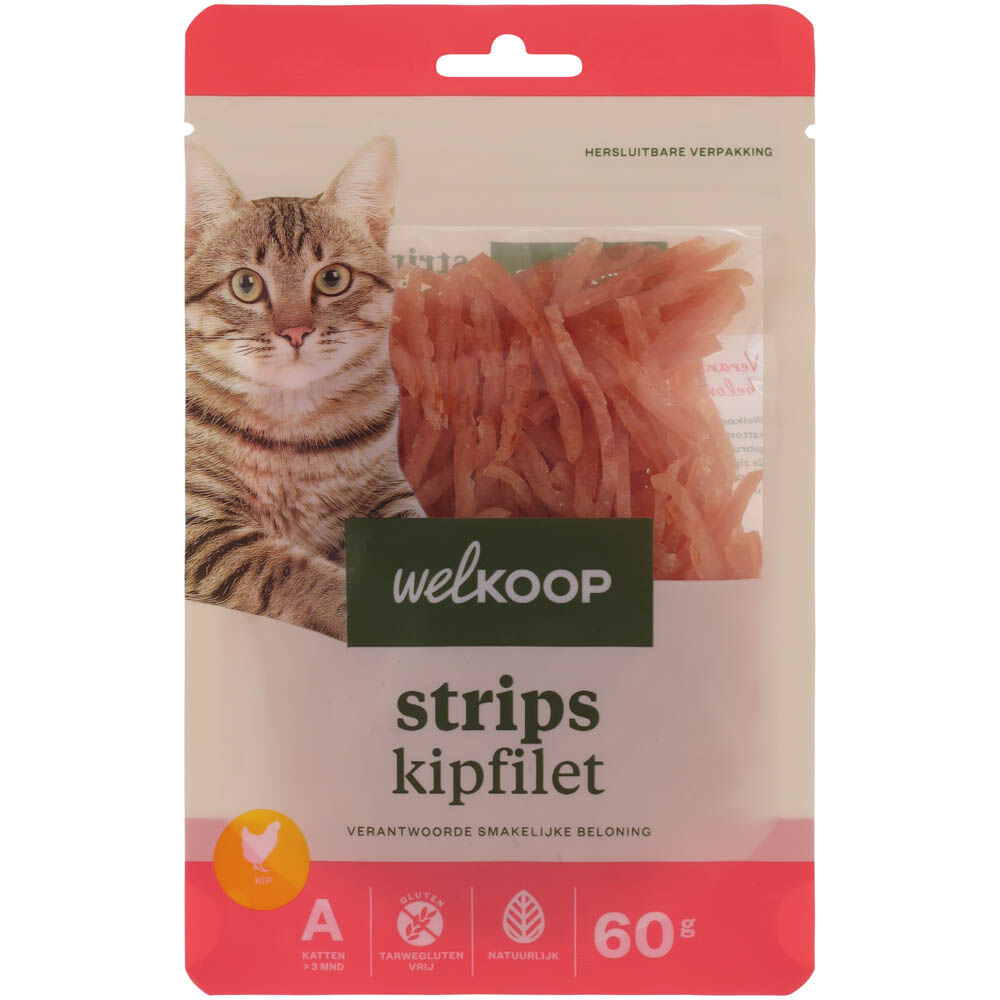 Welkoop Strips kipfilet - Kattensnack - 60 - kip Welkoop Strips kipfilet - Kattensnack - 60 - kip