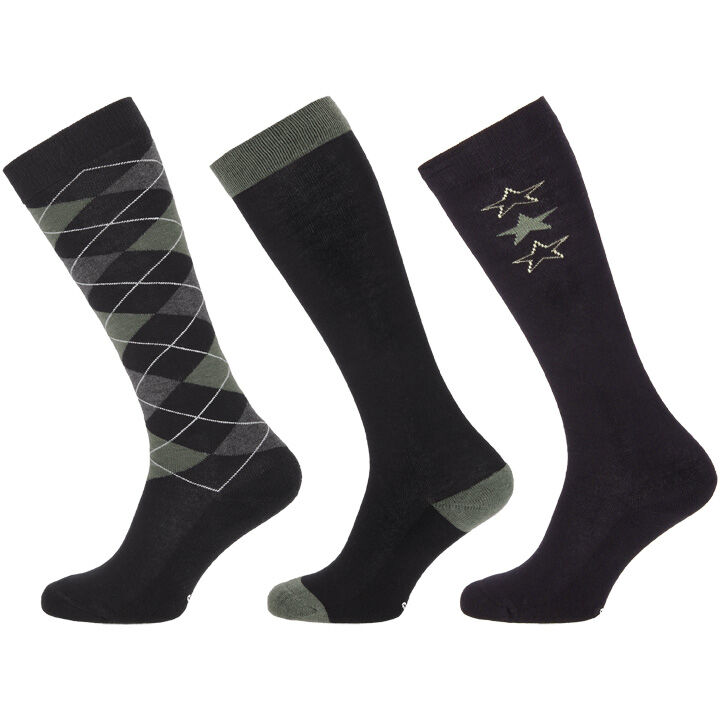 Welkoop 3-pack - Paardrijsokken - Zwart