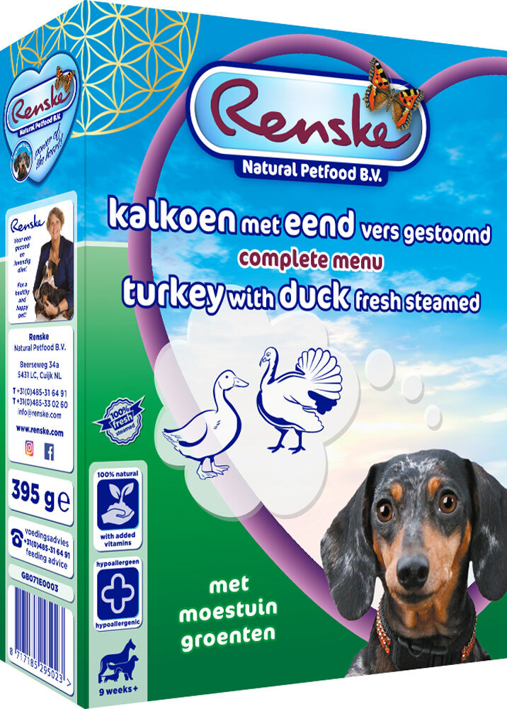 Renske Vers Vlees Voeding - Hondenvoer - 395.00 - eend, kalkoen