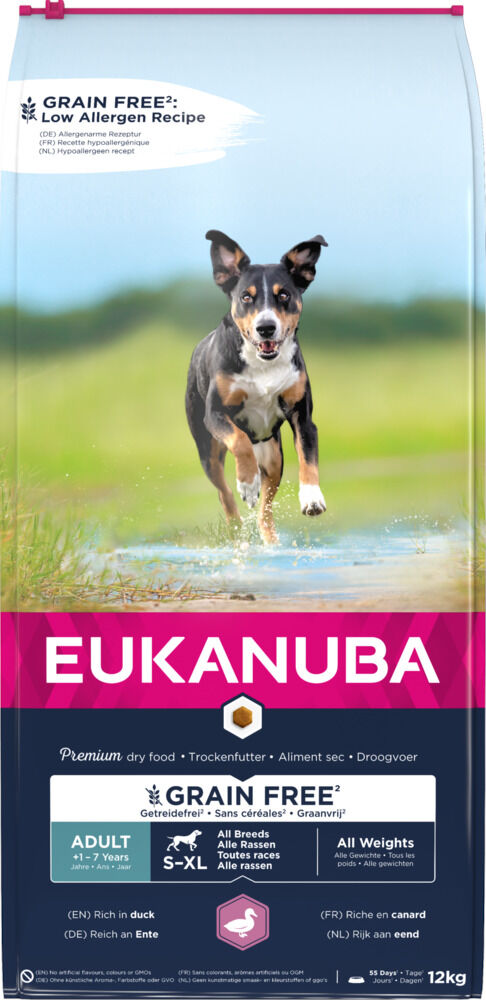 Eukanuba Graanvrij Adult Large  - Hondenvoer - 12.00 - eend