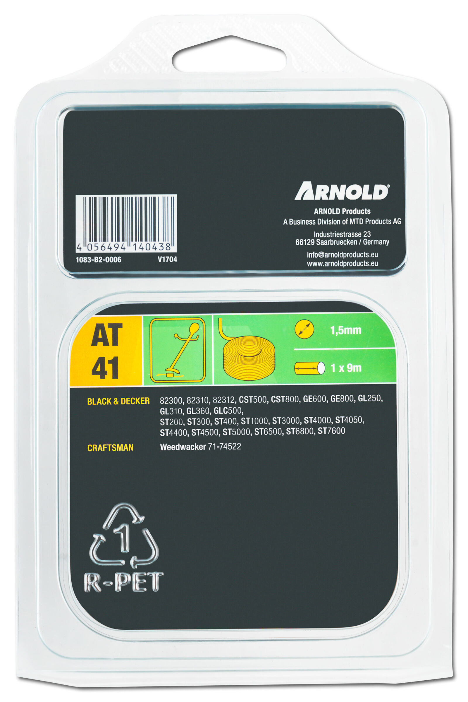 Arnold AT41 1.5mmx9m - Trimmerspoel - 900 cm