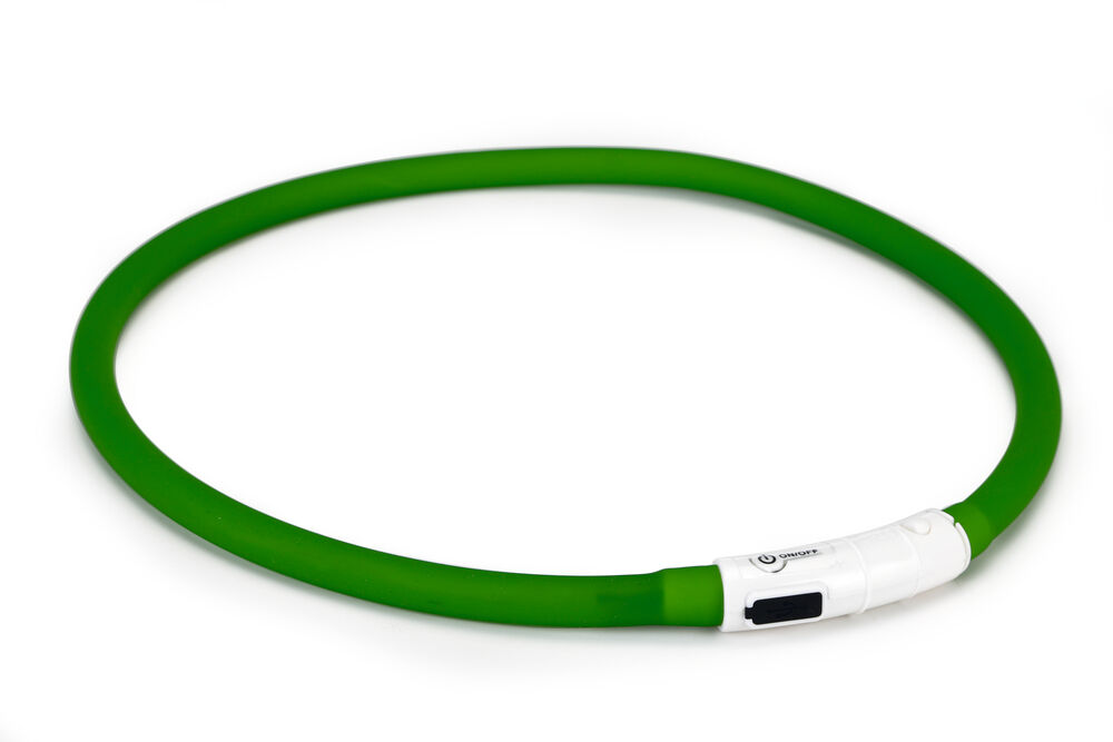 Beeztees Dogini USB - Lichtgevende Halsband  - Hond - 28.00 cm - groen - 10 mm - 20.00 cm - Medium - 70.00 cm