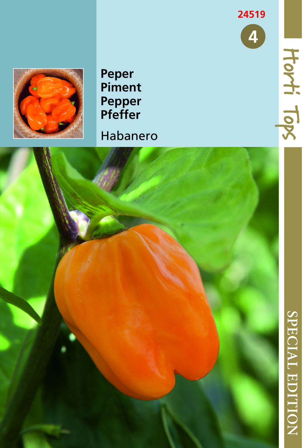 Hortitops Peper Habanero Capsicum chinense - Groentezaden Hortitops Peper Habanero Capsicum chinense - Groentezaden