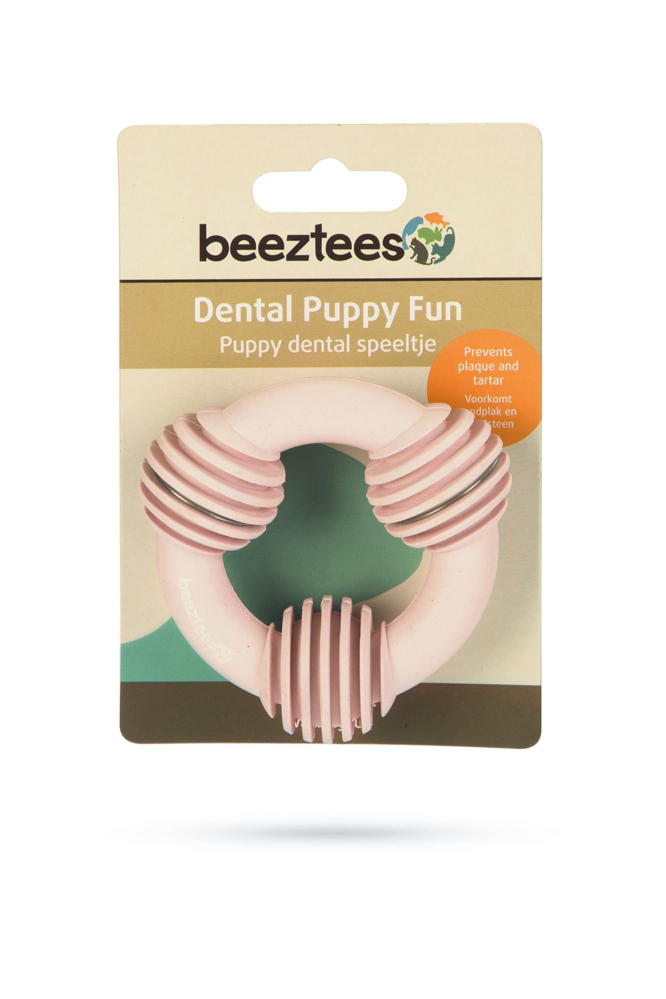 Beeztees Dental ring - Kauwspeelgoed puppy - 14.00 cm - roze - 9.30 cm - 2.00 cm