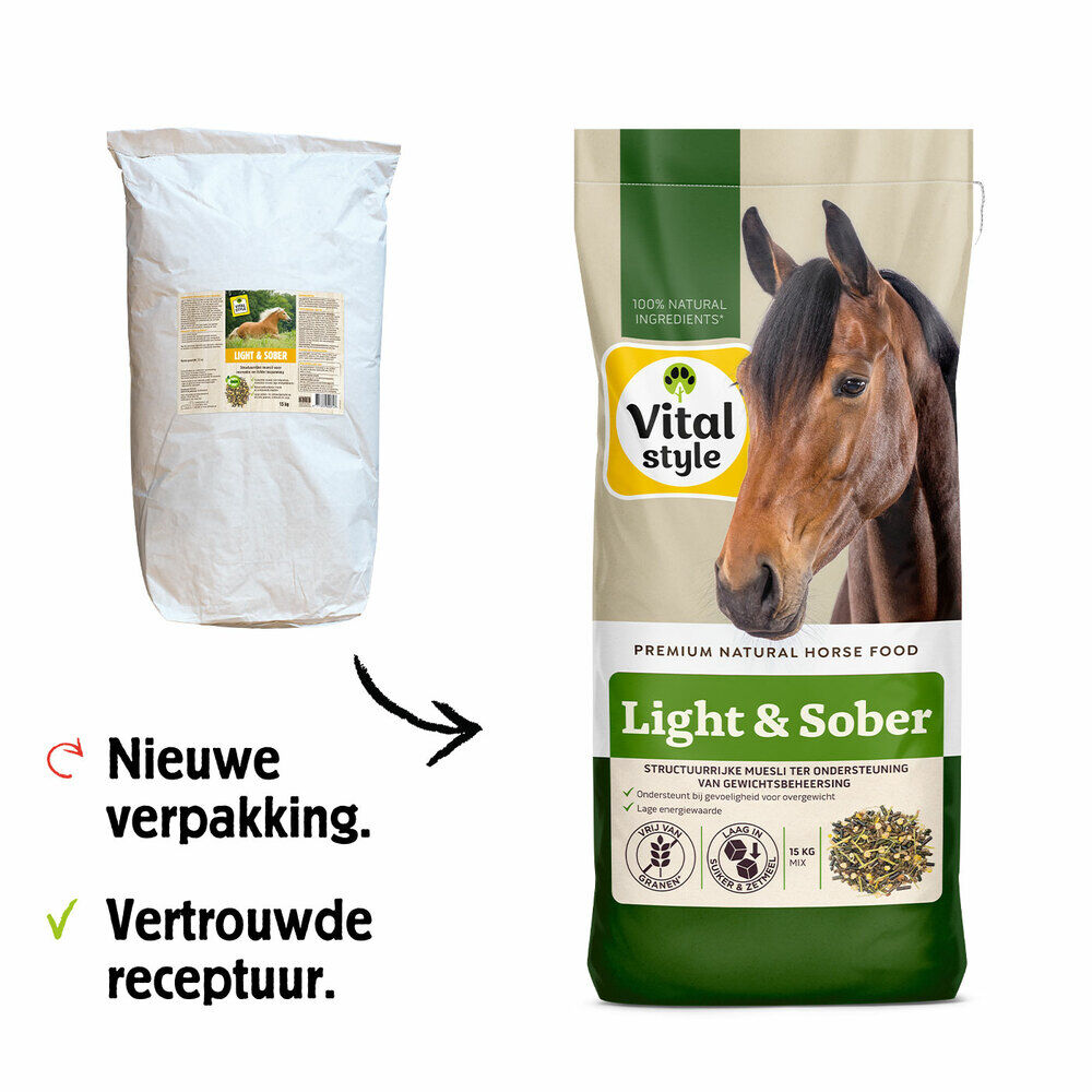 VITALstyle Light & Sober Muesli - Paardenvoer - 15 - Zak