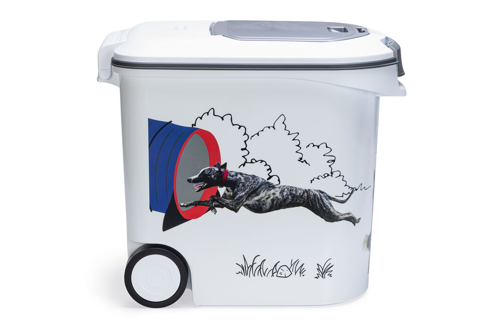 Curver Hond - Voercontainer - 35.00 l - 61.00 cm - Wit Grijs - 50.00 cm - 28.00 cm