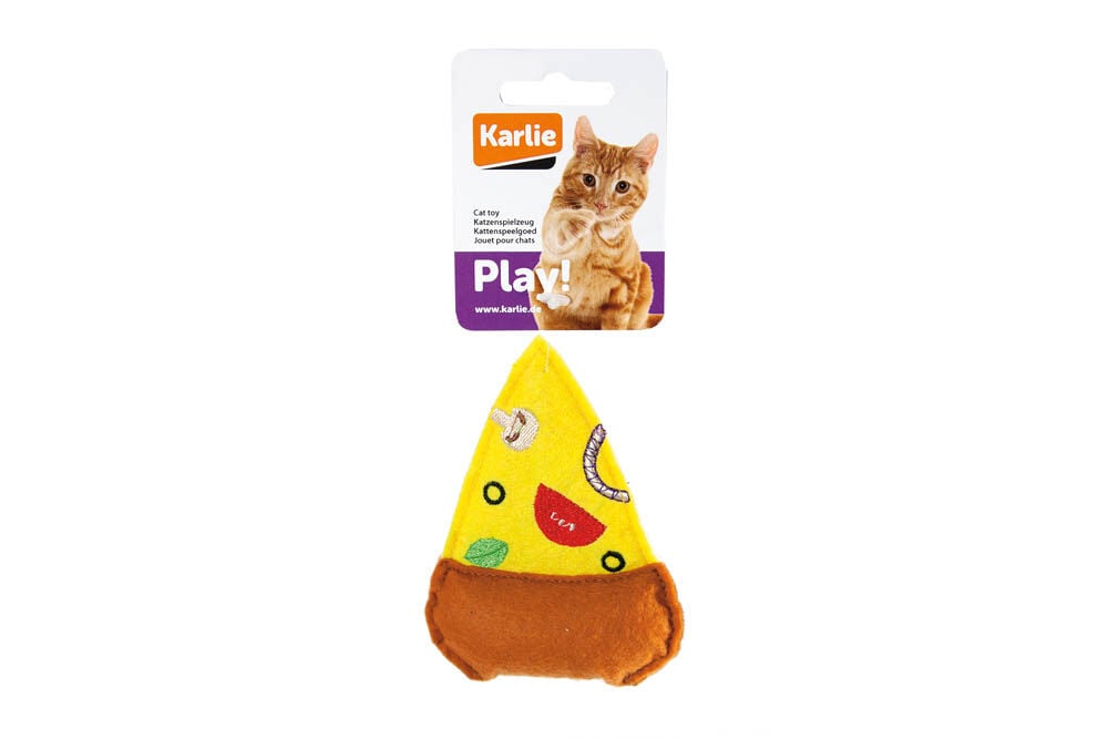 Karlie Pizzapunt - Knuffel - Kattenspeeltje - 1.00 cm - Geel - 8.00 cm - 10.50 cm