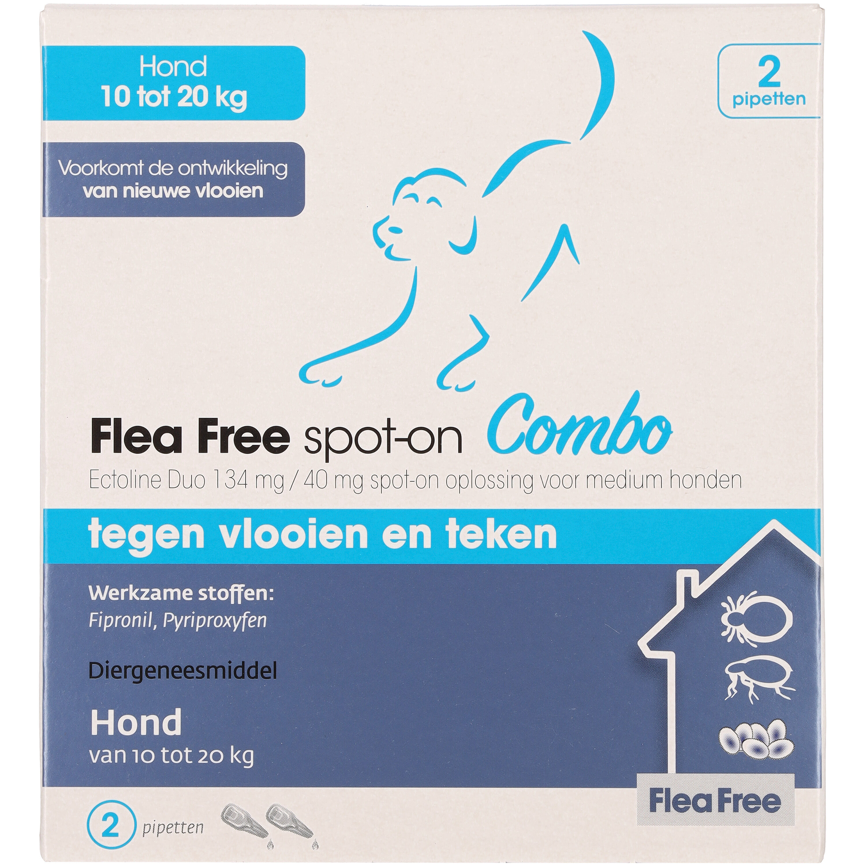 Flea Free Spot-On Combo - Pipetten - Anti vlooien en teken Hond