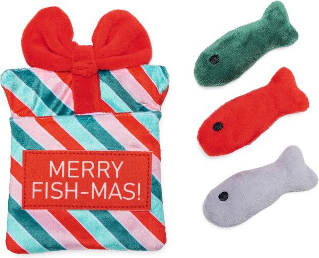 Beeztees Cadeau met visjes - Kerst kattenspeeltje