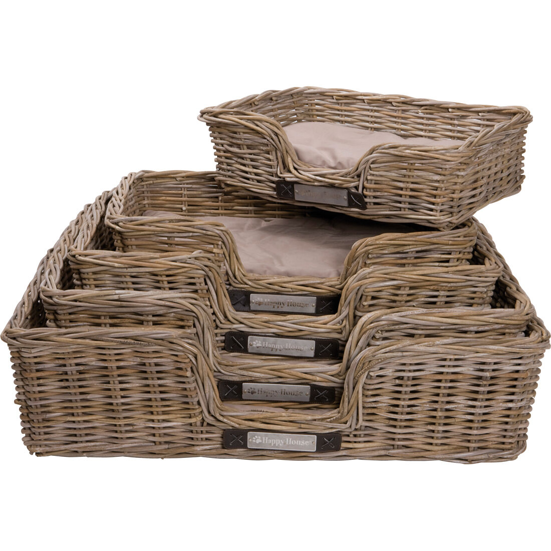 Happy-House Riet - Hondenmand - 10.00 cm - Beige/Bruin - 90.00 cm - XL - 30.00 cm