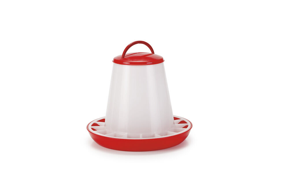 Olba Voersilo met deksel - Plastic - Rood / Wit - 27.00x27.00x27.00 cm