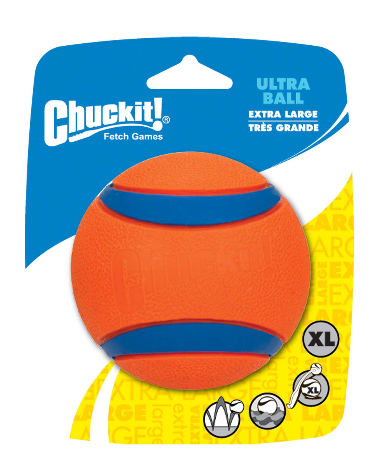 Chuckit Ultra Ball - Apporteren - Hondenspeelgoed - oranje/blauw - 14.70x13.30x13.30 cm - XL Chuckit Ultra Ball - Apporteren - Hondenspeelgoed - oranje/blauw - 14.70x13.30x13.30 cm - XL