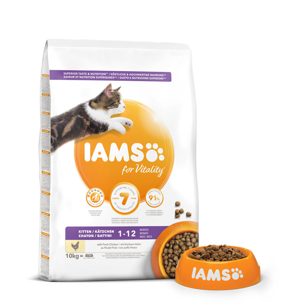 IAMS Kitten & Junior - Kattenvoer - 10 - kalkoen, kip