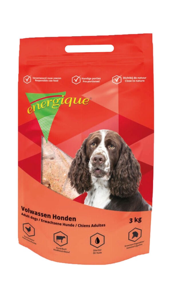 Energique Volwassen Vers Vlees - Hondenvoer - Kip - Rund - 3 kg Energique Volwassen Vers Vlees - Hondenvoer - Kip - Rund - 3 kg