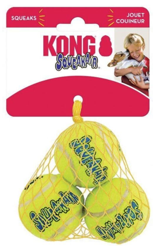 Kong Air Dog Squeaker Tennisbal met piep - Hondenspeelgoed - geel - 20.00x5.00x5.00 cm - S Kong Air Dog Squeaker Tennisbal met piep - Hondenspeelgoed - geel - 20.00x5.00x5.00 cm - S