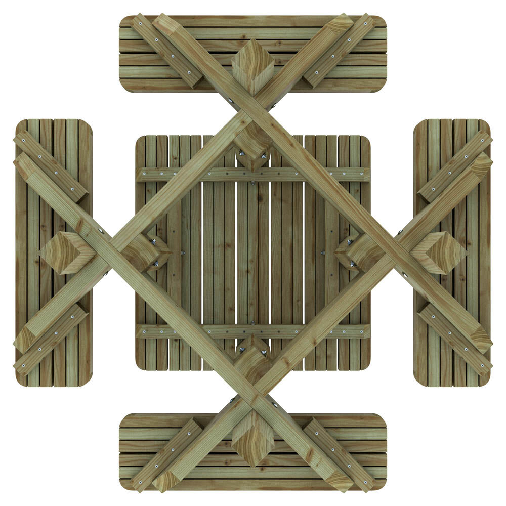 Outdoor Life Products Julia - Kinderpicknicktafel - Groen - 120x120x120 cm