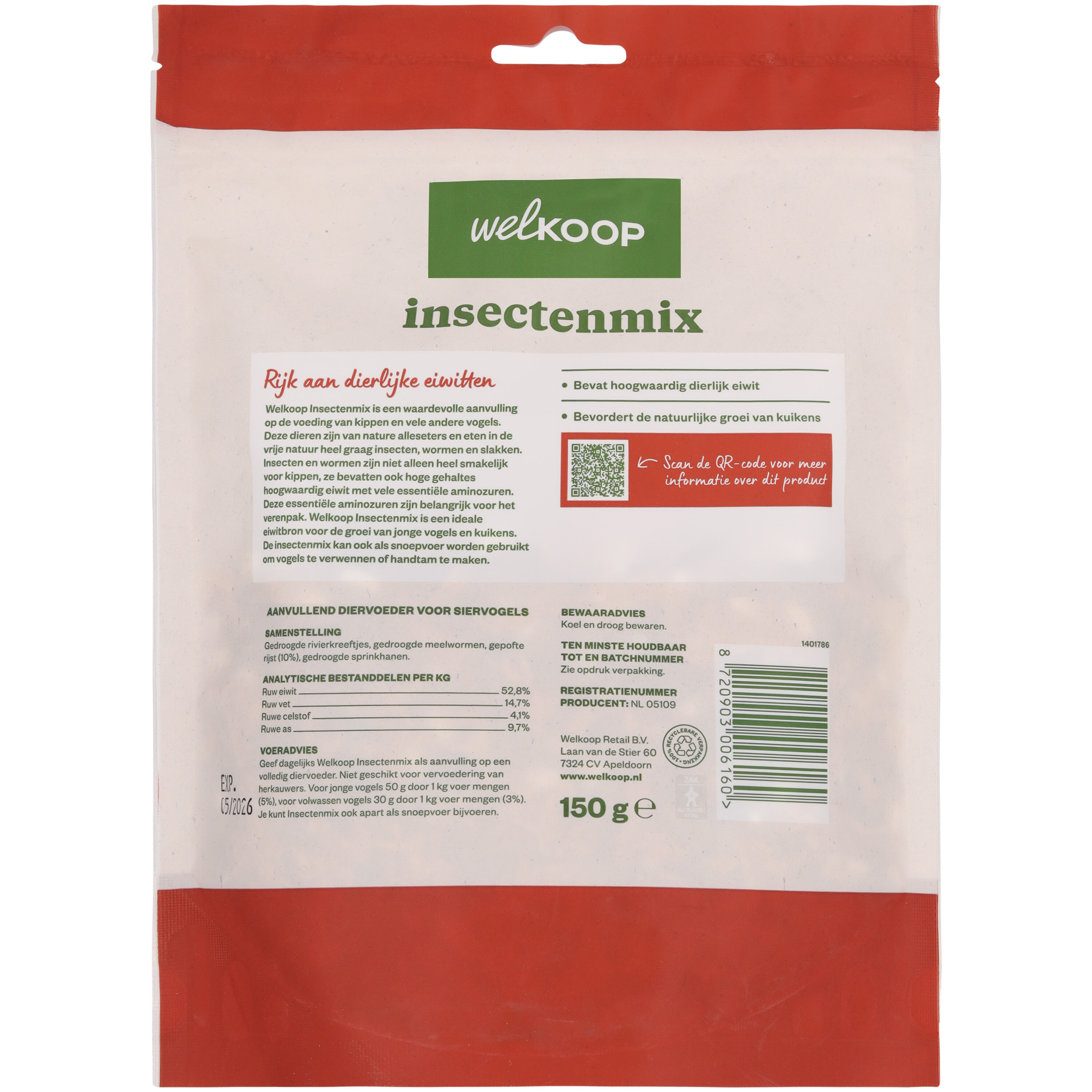 Welkoop Insectenmix - Kippensnack - 150