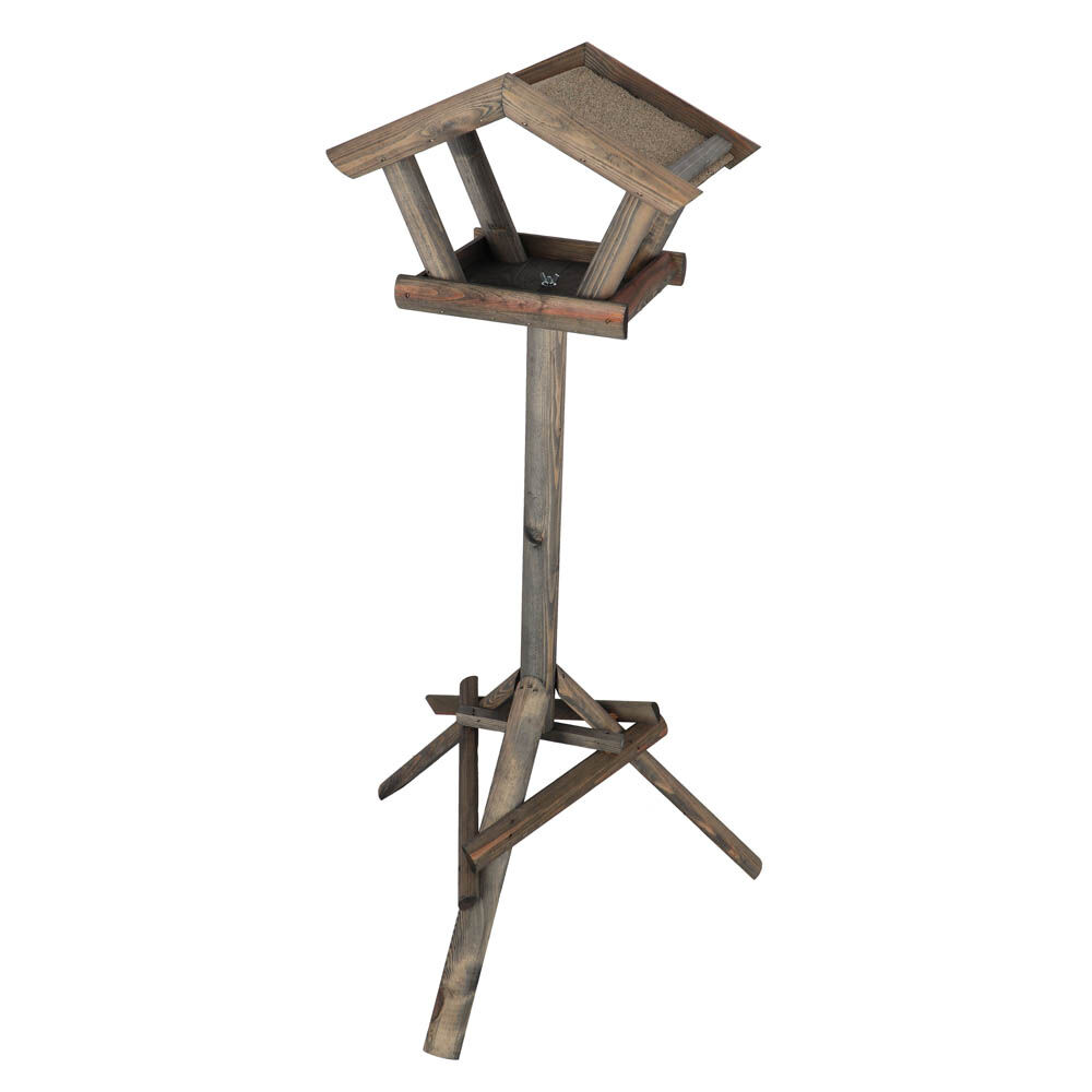Best for Birds Merel - Voederhuis op paal - Grijs - 55x65x120 cm