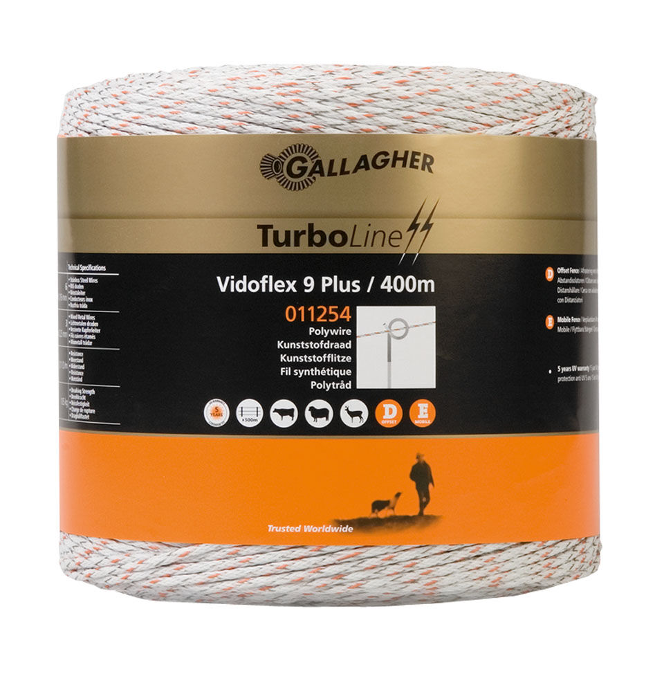 Gallagher Vidoflex 9 TurboLine Plus - 15.3 cm - 400 - Wit - 16 cm - 40000 cm Gallagher Vidoflex 9 TurboLine Plus - 15.3 cm - 400 - Wit - 16 cm - 40000 cm