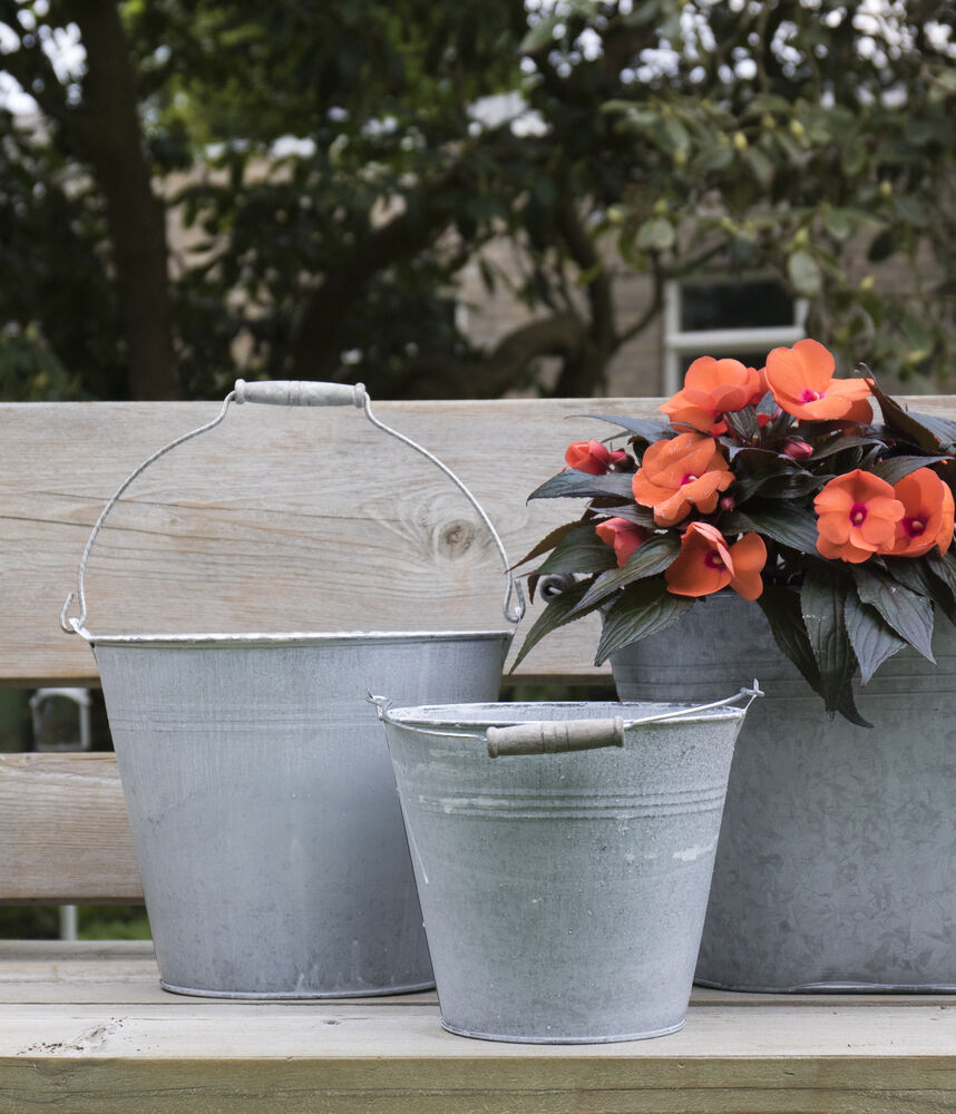 Emmer Zink Old look - Grijs - 30 cm