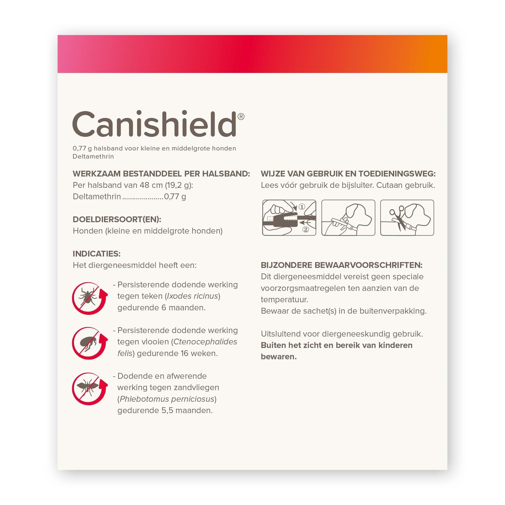 Beaphar Canishield - Anti Vlooien en Tekenband Hond - klein/middel - M