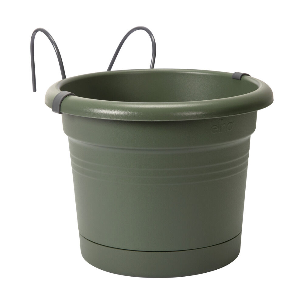Elho Green basics All-in one met pothouder - Balkonbak - Groen - 18.5x19.5x26 cm Elho Green basics All-in one met pothouder - Balkonbak - Groen - 18.5x19.5x26 cm